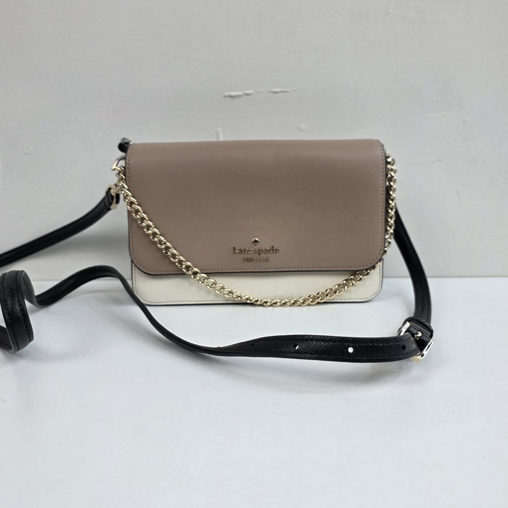 kate spade Maddison Willow Two-Tone Leather Crossbody Bag in Taupe Cream *READ*